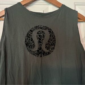 Lululemon Green Muscle Tank With Black Logo 4/6